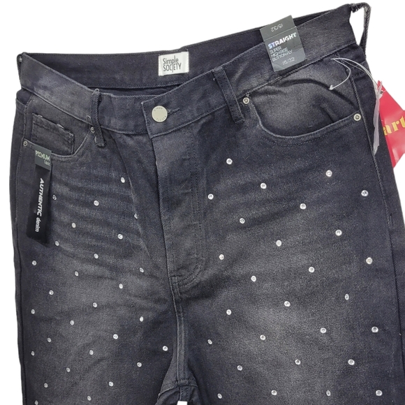 * Simple Society 15/32 2 pair jeans Super High Rise Straight Black Crop Jeans - Picture 16 of 16